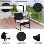 Set in Rattan da Tre Pezzi con 2 Poltrone Singole e 1 Tavolino da Caffè