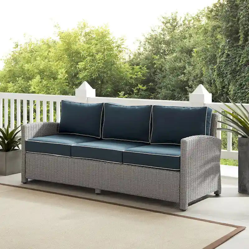 Bradenton Outdoor Wicker Sofa - 80.5 W x 31.75 D x 32.5 H
