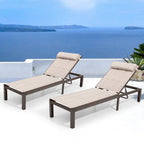 Pellebant 2PCS Quilted Adjustable Chaise Lounge Chair - N/A