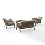 Set da conversazione Haven in vimini per esterni da 4 pezzi - 85P x 143L x 29,75A