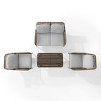 Set da conversazione Haven in vimini per esterni da 4 pezzi - 85P x 143L x 29,75A