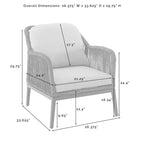 Set da conversazione Haven in vimini per esterni da 4 pezzi - 85P x 143L x 29,75A
