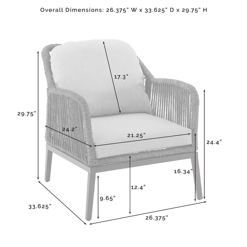 Set da conversazione Haven in vimini per esterni da 4 pezzi - 85P x 143L x 29,75A
