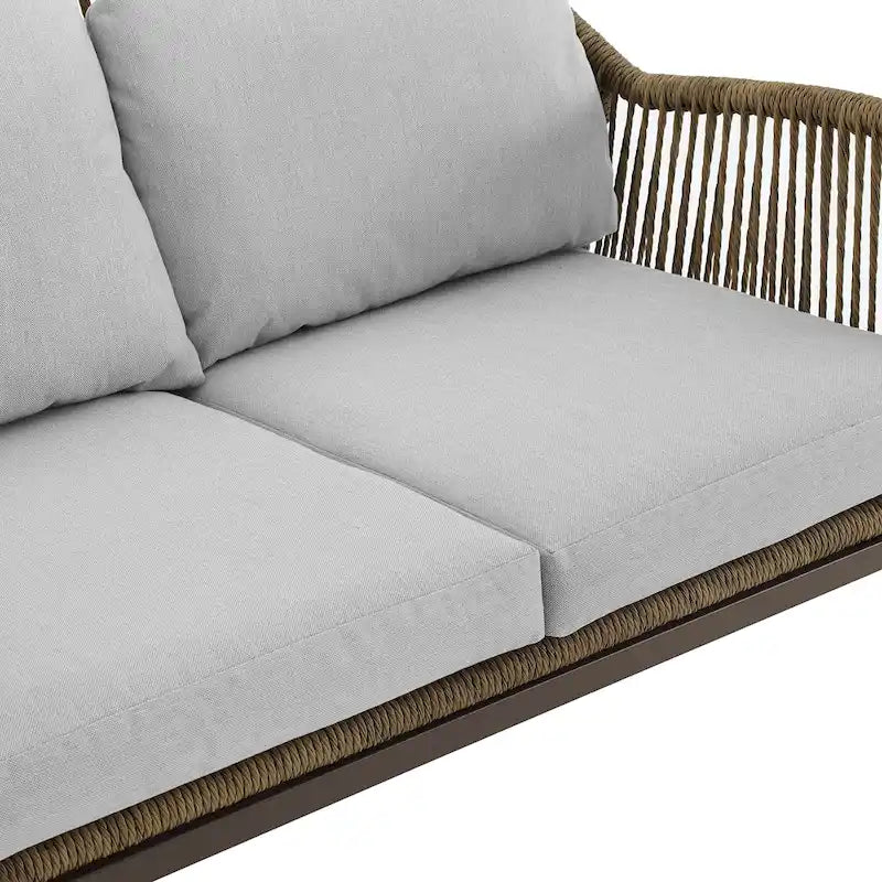 Set da conversazione Haven in vimini per esterni da 4 pezzi - 85P x 143L x 29,75A
