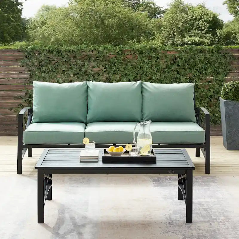 Set divano da esterno 2 pezzi Crosley Kaplan - 79 L x 65 P x 32 H