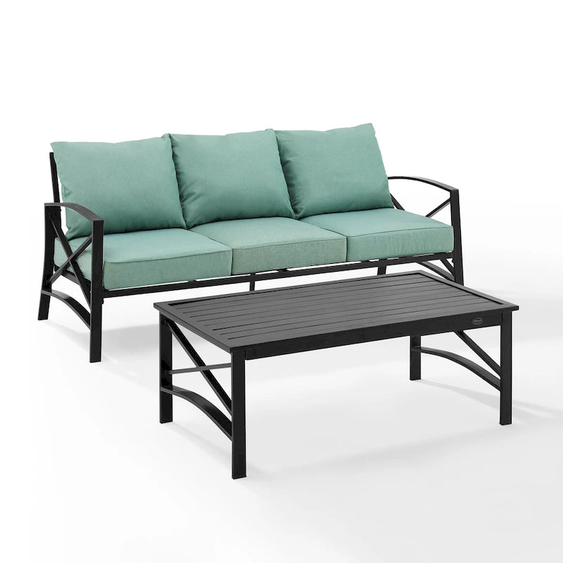 Set divano da esterno 2 pezzi Crosley Kaplan - 79 L x 65 P x 32 H