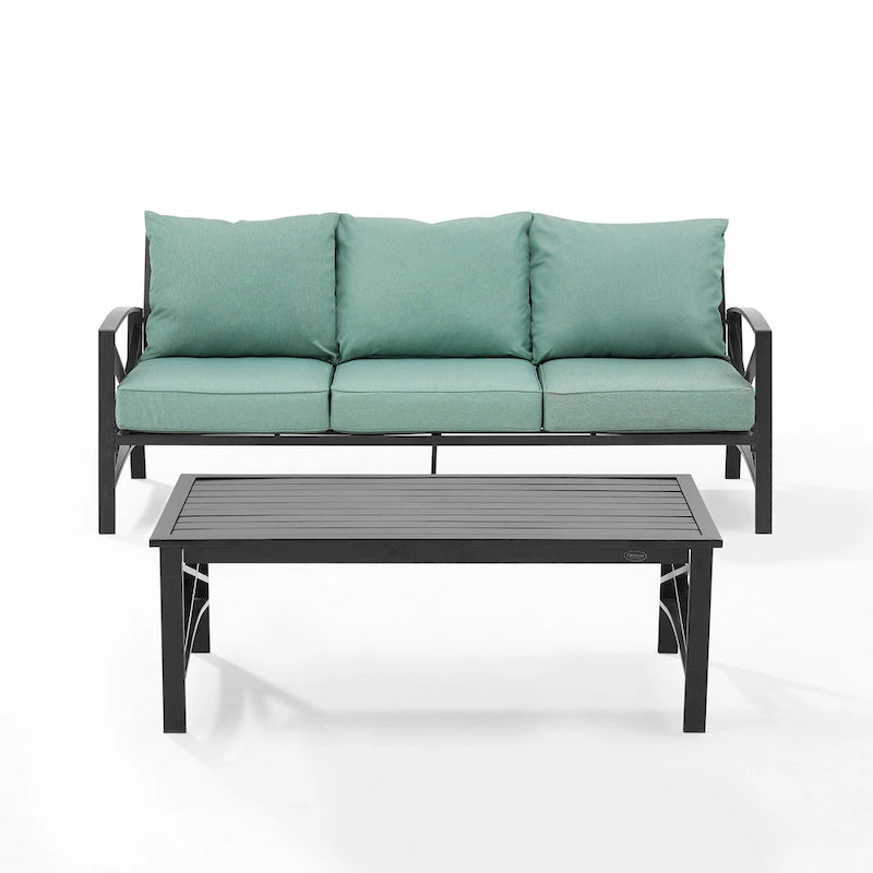 Set divano da esterno 2 pezzi Crosley Kaplan - 79 L x 65 P x 32 H