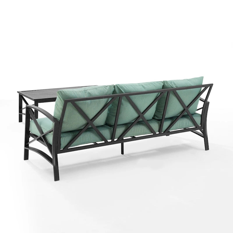 Set divano da esterno 2 pezzi Crosley Kaplan - 79 L x 65 P x 32 H