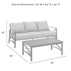 Set divano da esterno 2 pezzi Crosley Kaplan - 79 L x 65 P x 32 H
