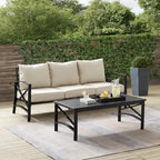 Set divano da esterno 2 pezzi Crosley Kaplan - 79 L x 65 P x 32 H