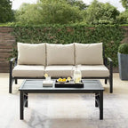 Set divano da esterno 2 pezzi Crosley Kaplan - 79 L x 65 P x 32 H