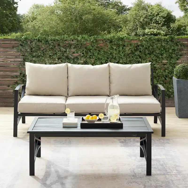 Set divano da esterno 2 pezzi Crosley Kaplan - 79 L x 65 P x 32 H