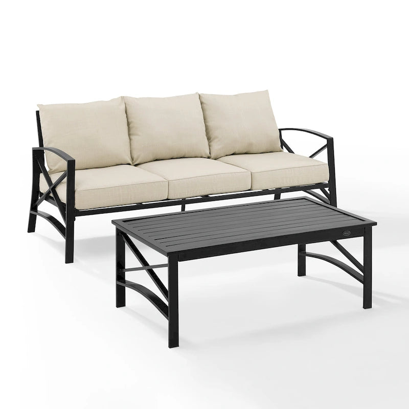Set divano da esterno 2 pezzi Crosley Kaplan - 79 L x 65 P x 32 H
