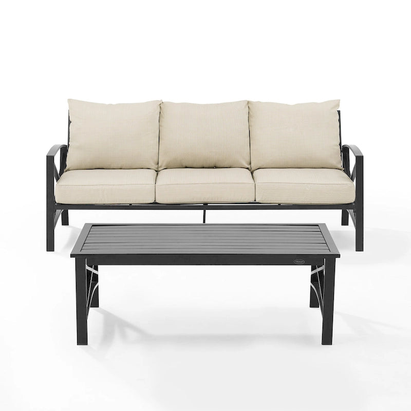 Set divano da esterno 2 pezzi Crosley Kaplan - 79 L x 65 P x 32 H