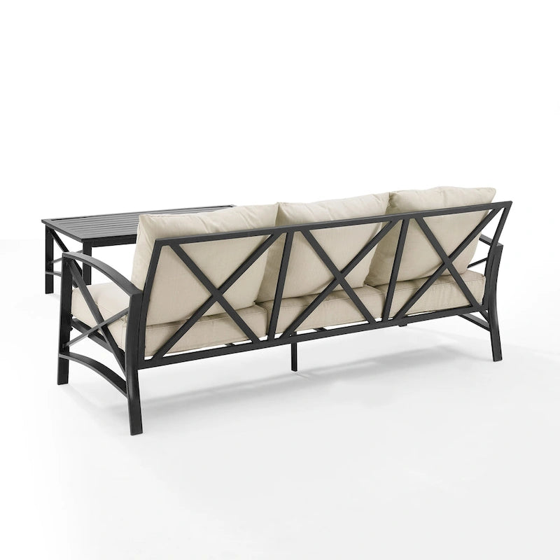 Set divano da esterno 2 pezzi Crosley Kaplan - 79 L x 65 P x 32 H