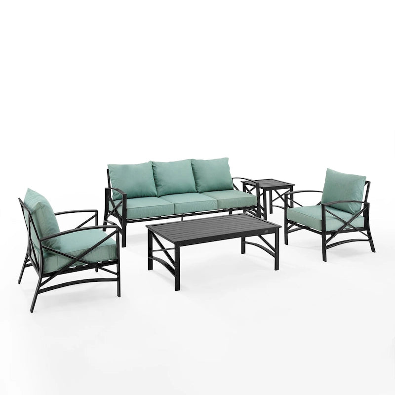 Crosley Kaplan Set Divano da Esterno 5pz - 147 L x 68.5 P x 32 H