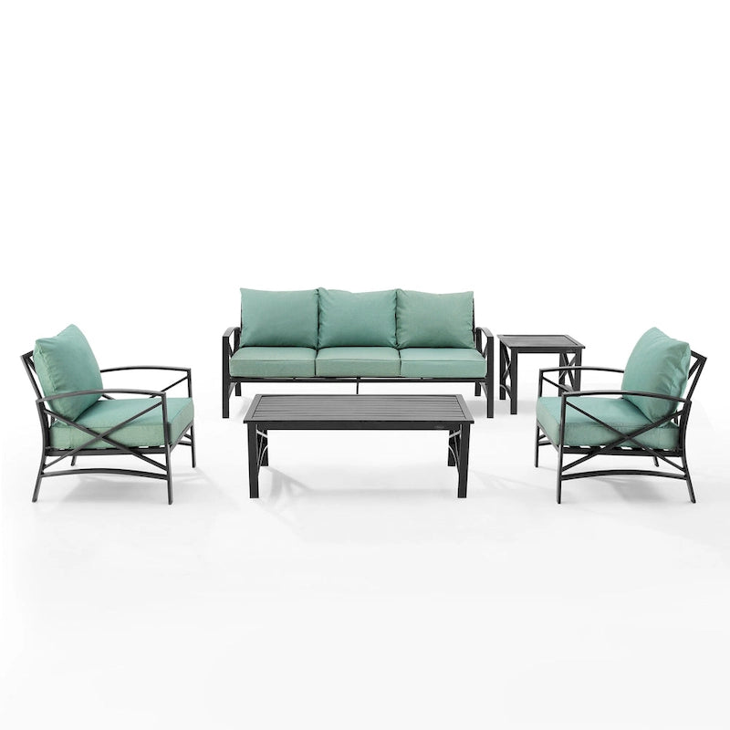 Crosley Kaplan Set Divano da Esterno 5pz - 147 L x 68.5 P x 32 H
