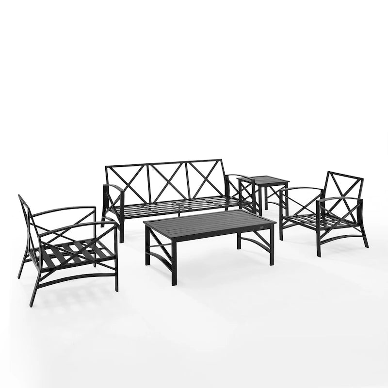 Crosley Kaplan Set Divano da Esterno 5pz - 147 L x 68.5 P x 32 H