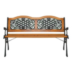 49 Banc de jardin extérieur Patio Parc Chaise Meuble Lattes en bois dur Cadre en fonte