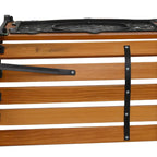 49 Banc de jardin extérieur Patio Parc Chaise Meuble Lattes en bois dur Cadre en fonte