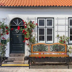 49 Banc de jardin extérieur Patio Parc Chaise Meuble Lattes en bois dur Cadre en fonte