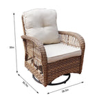 Set da conversazione girevole in vimini 3 pezzi Scammon Bay di Havenside Home