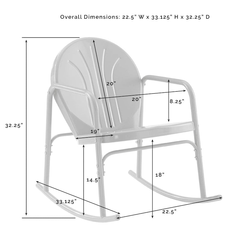 Set 2 pz di sedie a dondolo Crosley Griffith - 32,25A x 22,5L x 33,13P