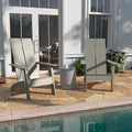Sedie Adirondack moderne con schienale a doppia doga, set da 2