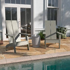 Sedie Adirondack moderne con schienale a doppia doga, set da 2