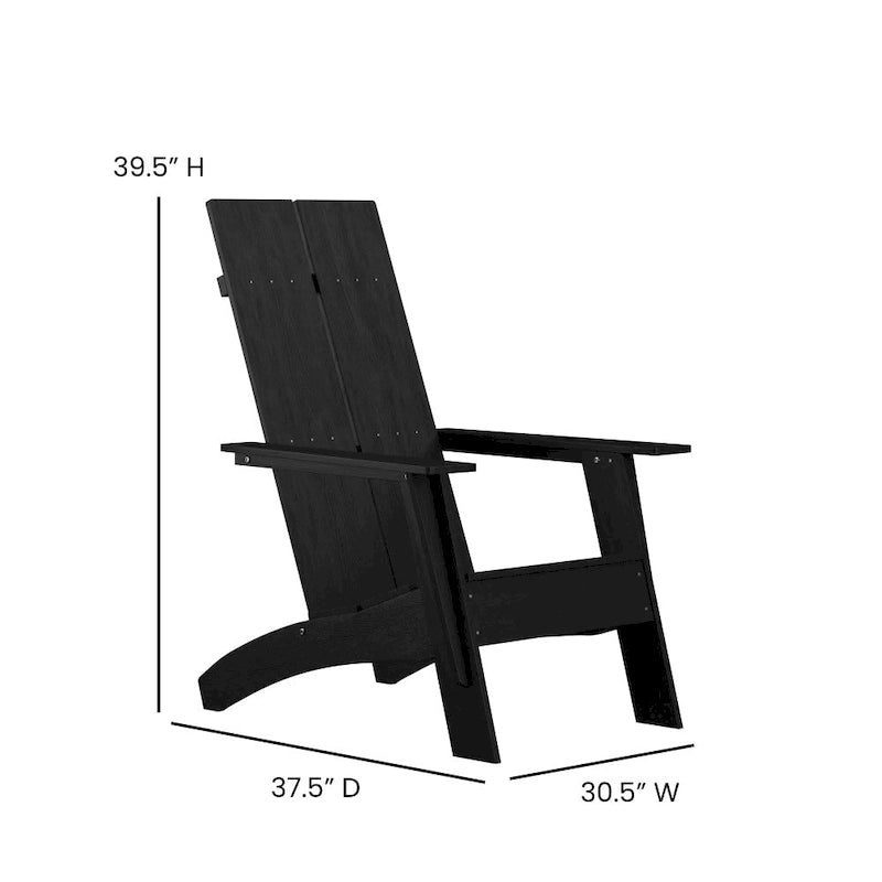 Sedie Adirondack moderne con schienale a doppia doga, set da 2
