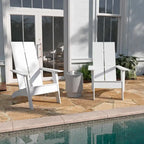Sedie Adirondack moderne con schienale a doppia doga, set da 2