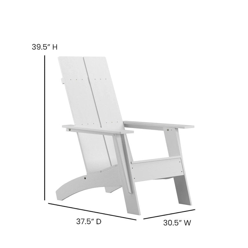 Sedie Adirondack moderne con schienale a doppia doga, set da 2