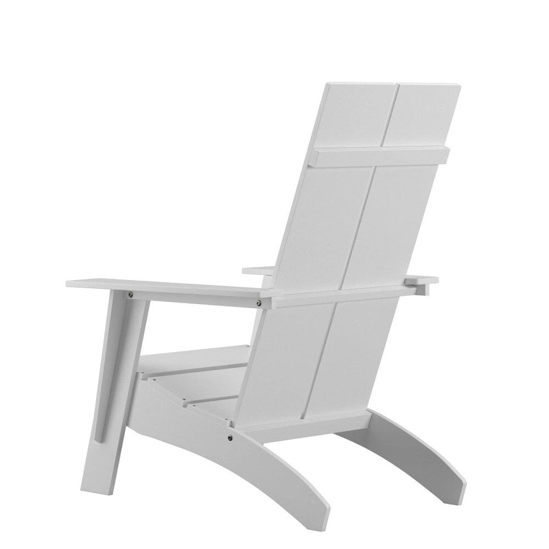 Sedie Adirondack moderne con schienale a doppia doga, set da 2