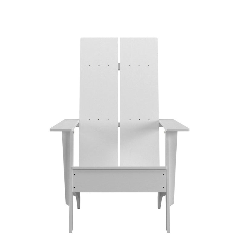 Sedie Adirondack moderne con schienale a doppia doga, set da 2