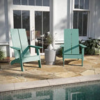 Sedie Adirondack moderne con schienale a doppia doga, set da 2