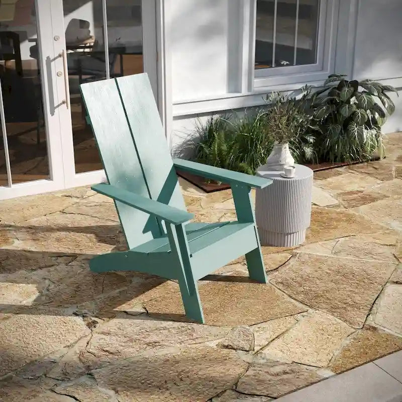 Sedie Adirondack moderne con schienale a doppia doga, set da 2