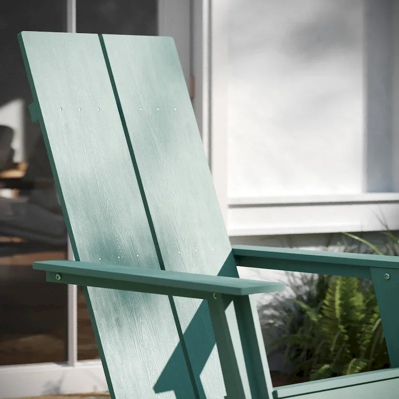 Sedie Adirondack moderne con schienale a doppia doga, set da 2