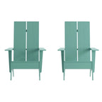 Sedie Adirondack moderne con schienale a doppia doga, set da 2