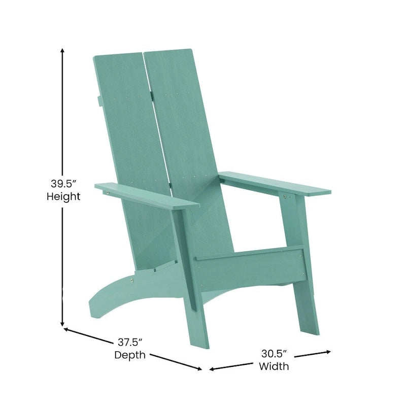 Sedie Adirondack moderne con schienale a doppia doga, set da 2