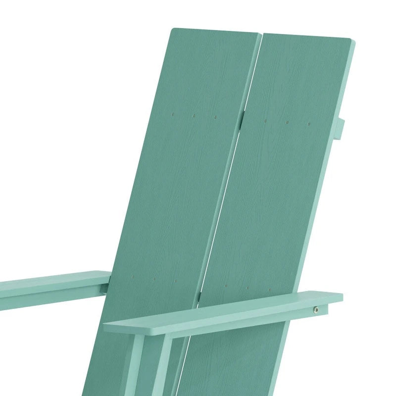 Sedie Adirondack moderne con schienale a doppia doga, set da 2