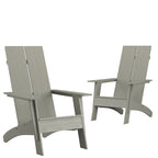 Sedie Adirondack moderne con schienale a doppia doga, set da 2