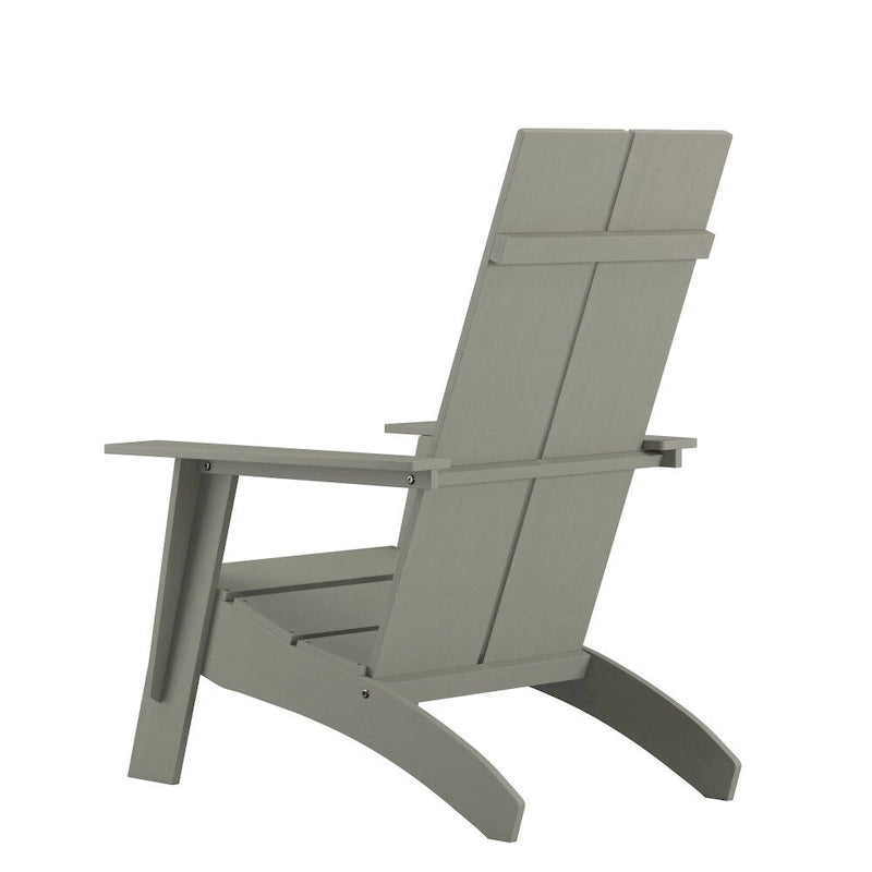 Sedie Adirondack moderne con schienale a doppia doga, set da 2