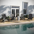 Set di 4 sedie Adirondack per tutte le stagioni con portabicchieri