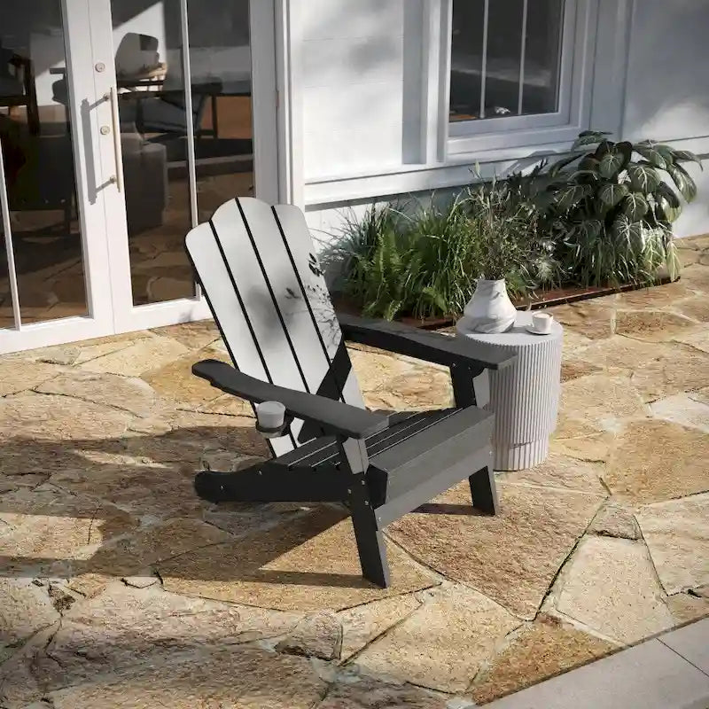 Set di 4 sedie Adirondack per tutte le stagioni con portabicchieri