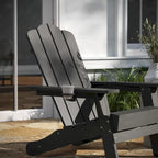 Set di 4 sedie Adirondack per tutte le stagioni con portabicchieri