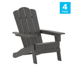 Set di 4 sedie Adirondack per tutte le stagioni con portabicchieri