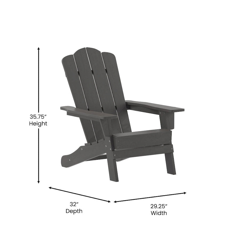 Set di 4 sedie Adirondack per tutte le stagioni con portabicchieri