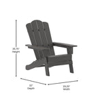 Set di 4 sedie Adirondack per tutte le stagioni con portabicchieri