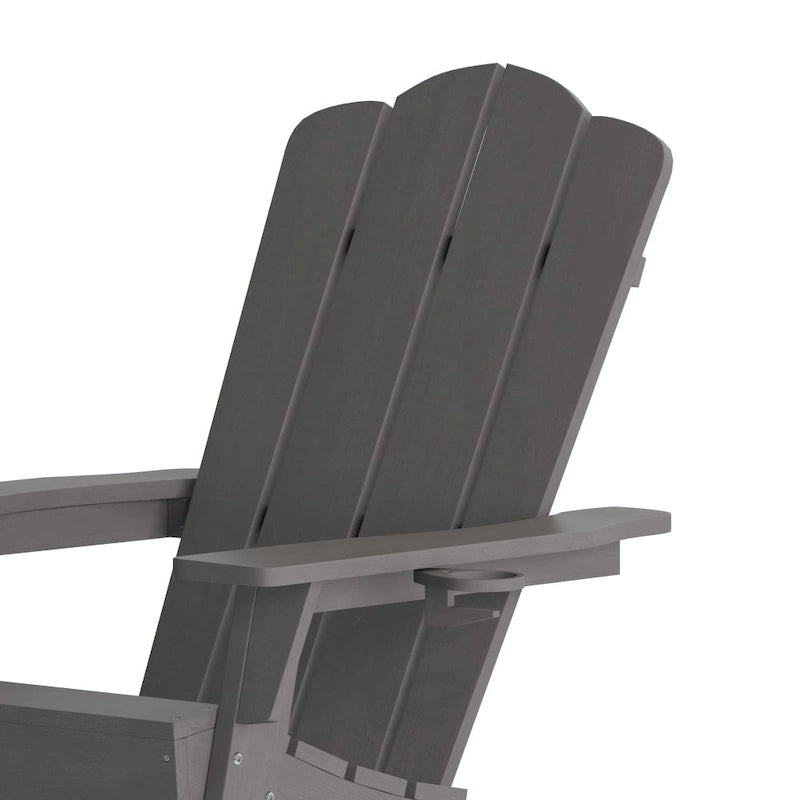 Set di 4 sedie Adirondack per tutte le stagioni con portabicchieri