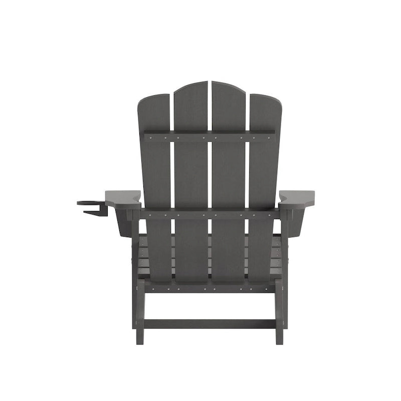 Set di 4 sedie Adirondack per tutte le stagioni con portabicchieri
